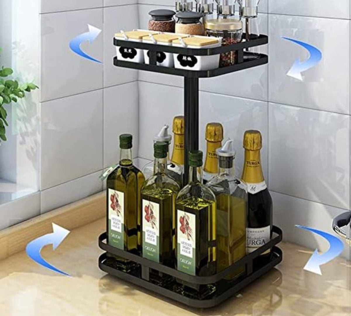 360° Rotating Storage Rack for an Organized Home