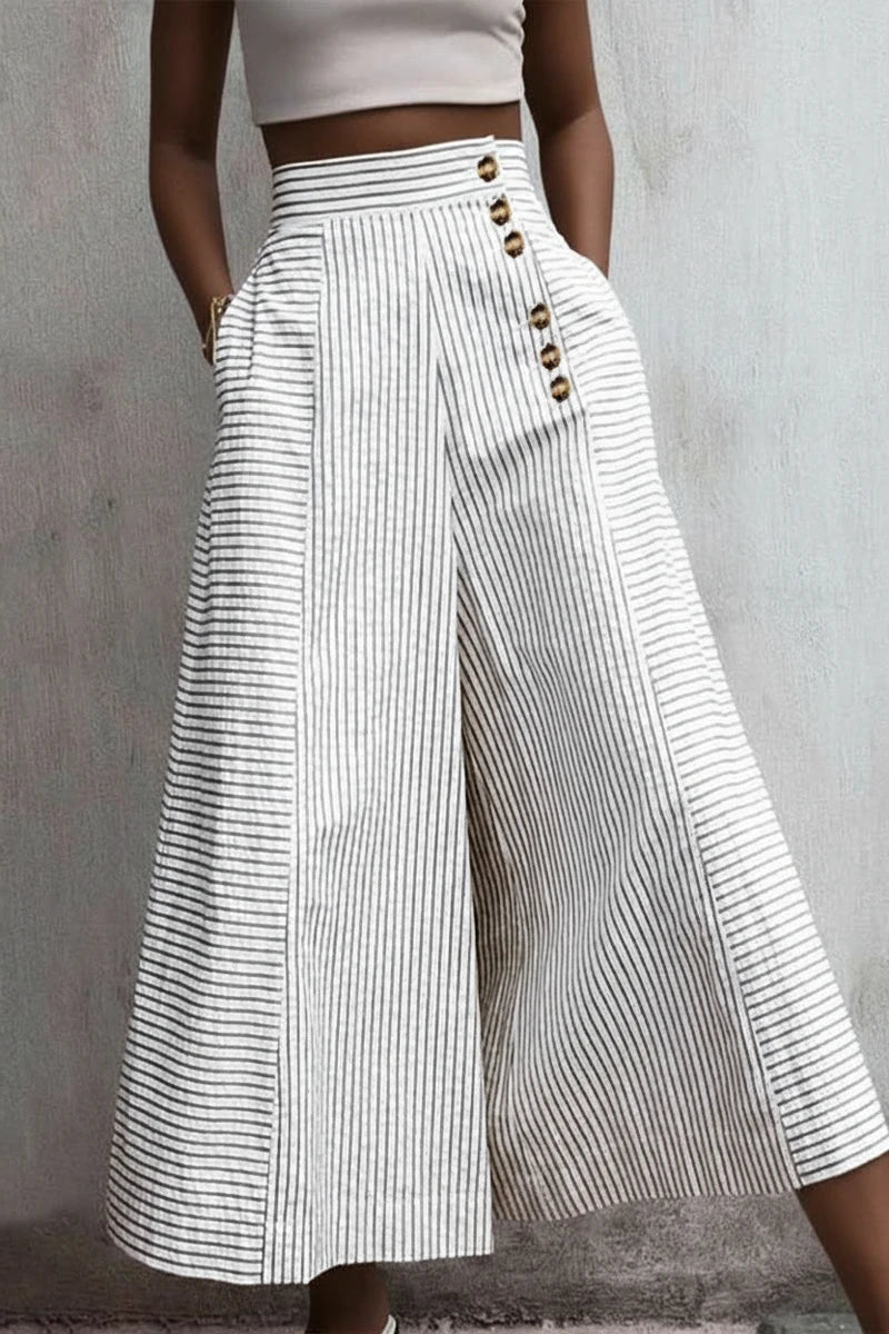 Women's Striped Wide Leg Pants