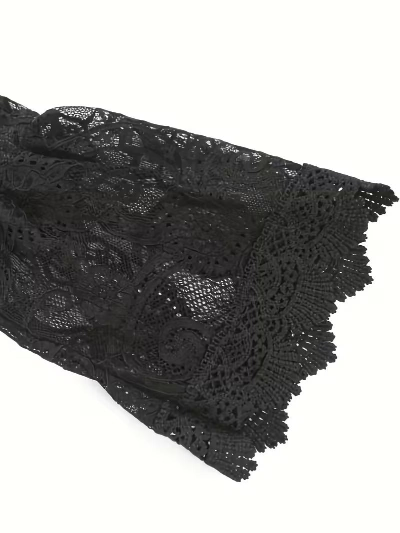 Image of Christine | Women's V-Neck Lace Mini Dress