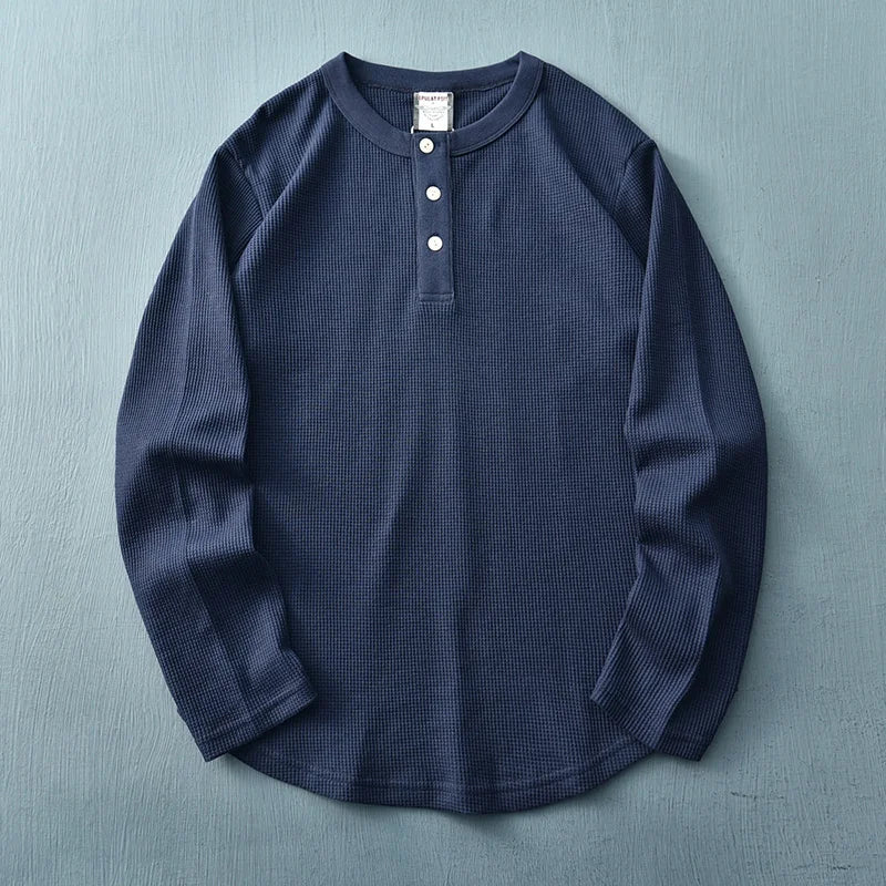 Image of Corey | Men's Long Sleeve Henley Shirt