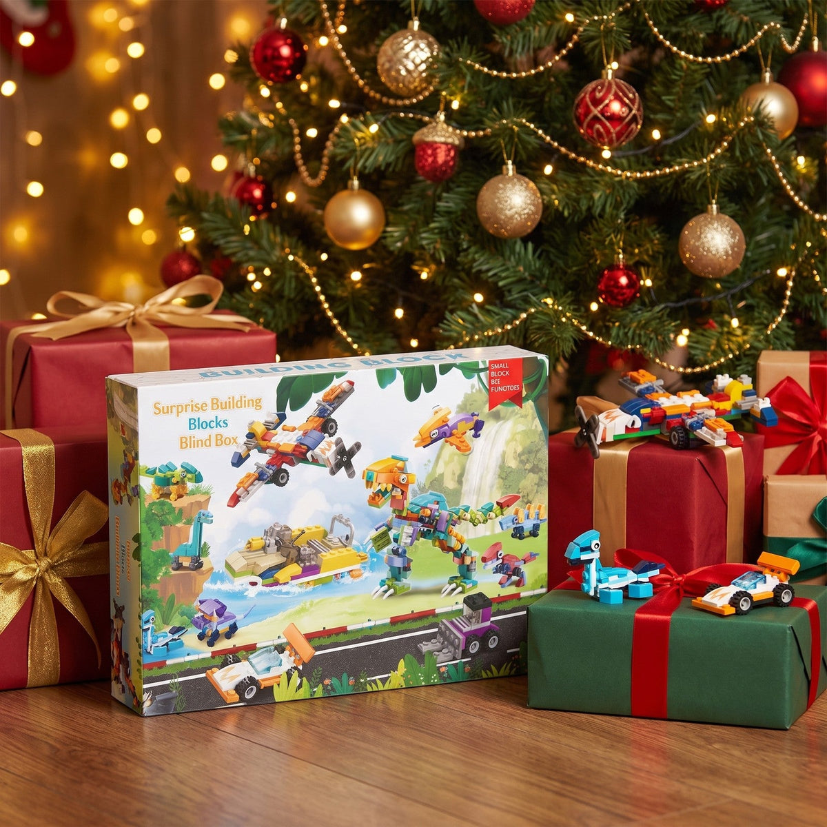 Dinosaur and Vehicle Advent Calendar, 24 Mini Brick Builds plus Big T. Rex and Plane