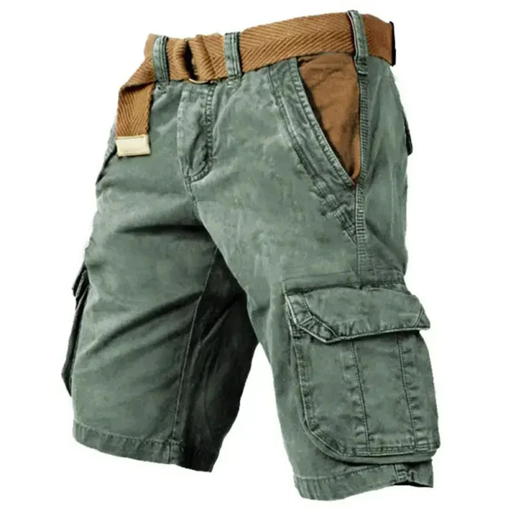Image of Eli | Men's Cargo Belted Knee Length Shorts