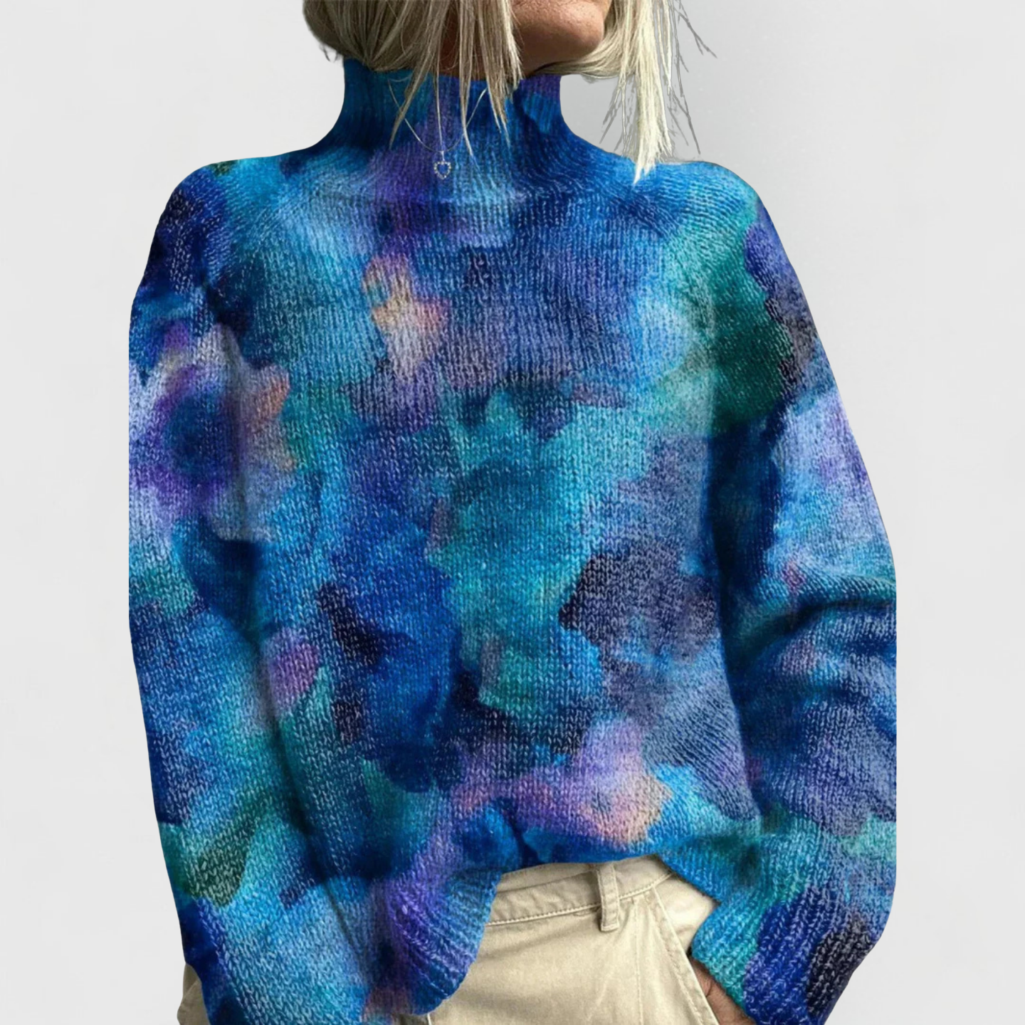 Image of Harper | Women's Turtleneck Patterned Sweater
