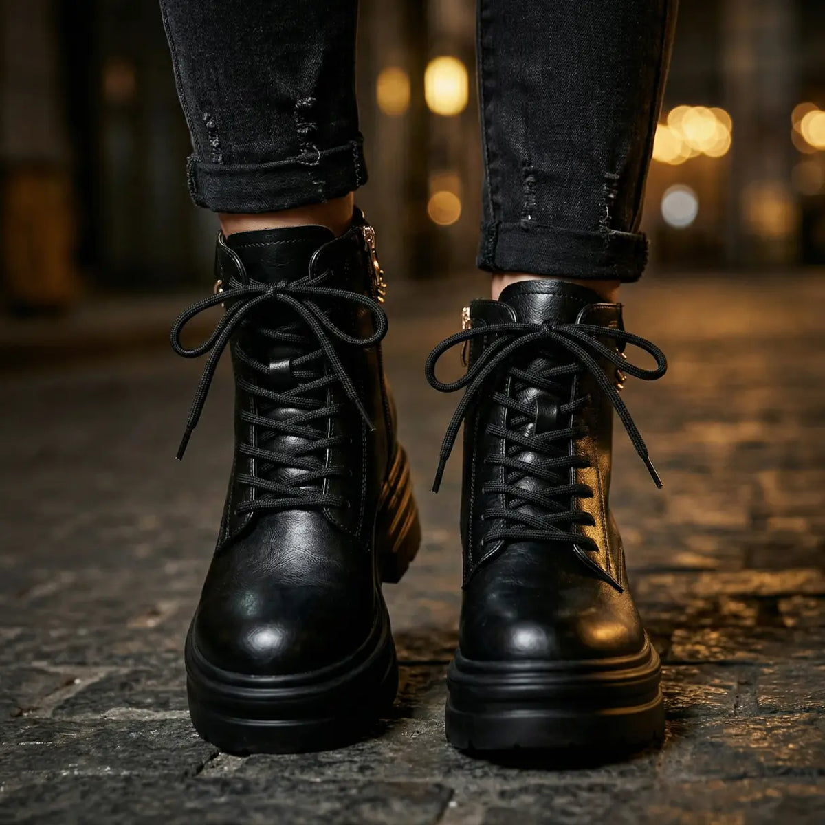 Height-Boost Combat Boots with 11 cm Hidden Elevation System
