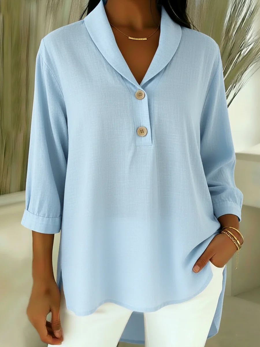 Image of Henry | Women's Long-Sleeve Cotton and Linen Shirt