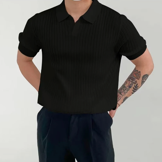 Image of Marcus | Men's Ribbed Short Sleeve Polo Shirt