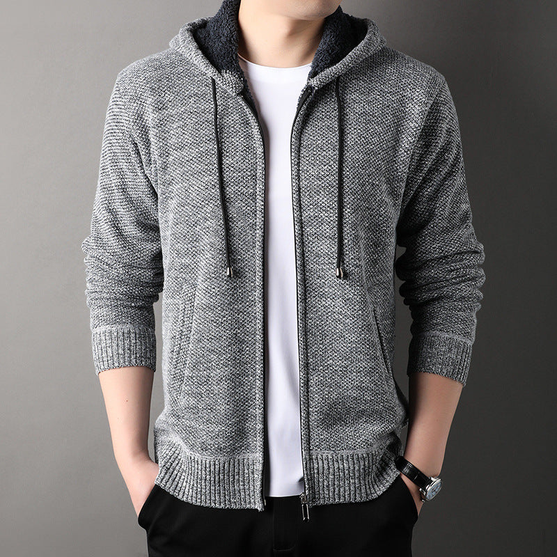 Men's Hooded Cardigan with Soft Padded Lining