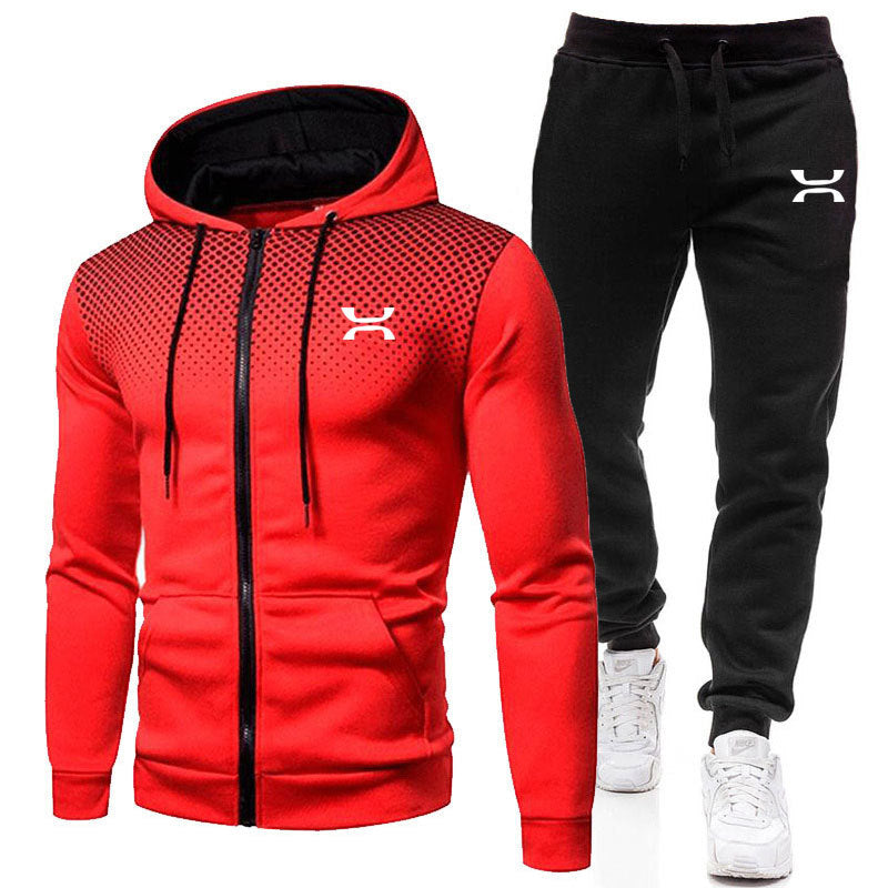 Men's Tracksuit with Breathable Hoodie and Comfortable Jogging Pants Wearclo