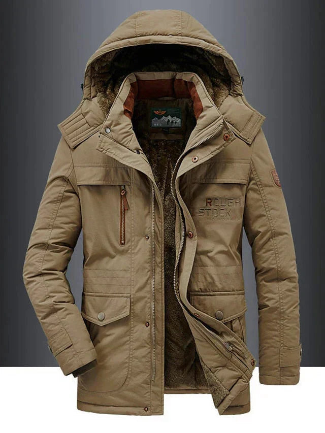 Men's Warm Military Parka – Fur-Lined Hooded Winter Jacket