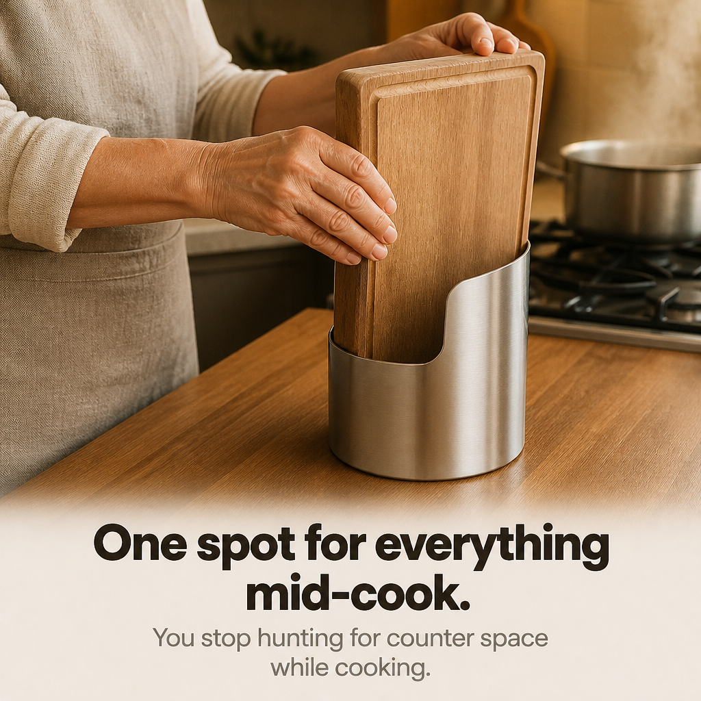 Multi-Slot Steel Lid and Utensil Stand