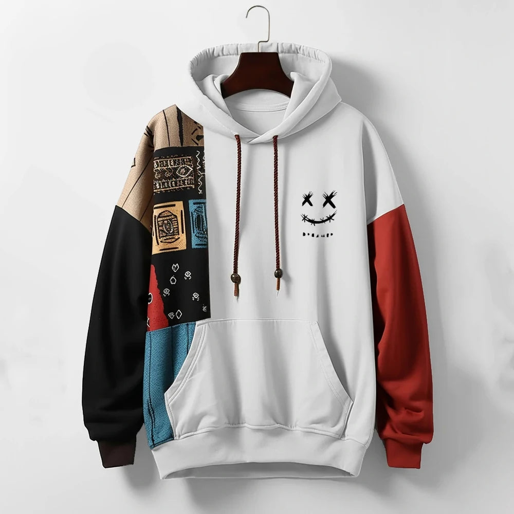 Image of Murray | Men's Graphic Color Block Pullover Hoodie