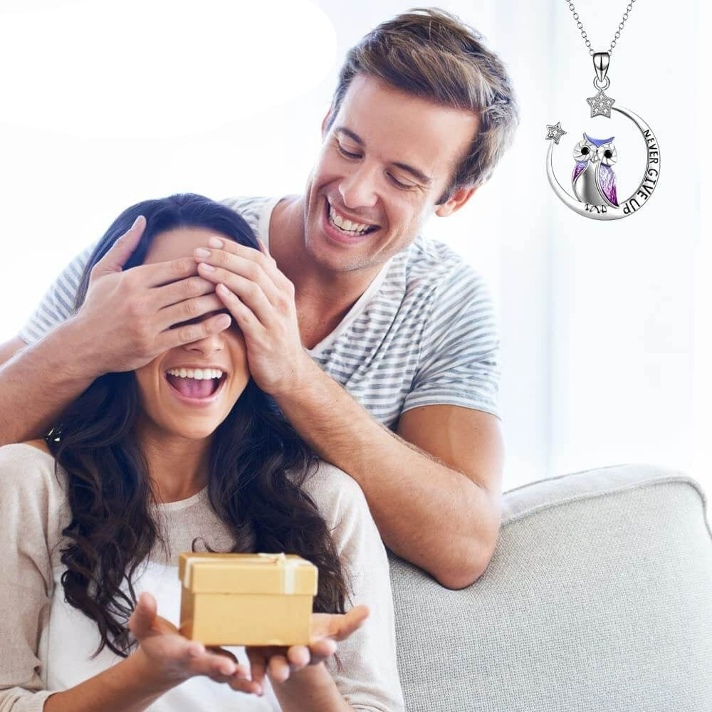 Never Give Up Wise Owl Necklace