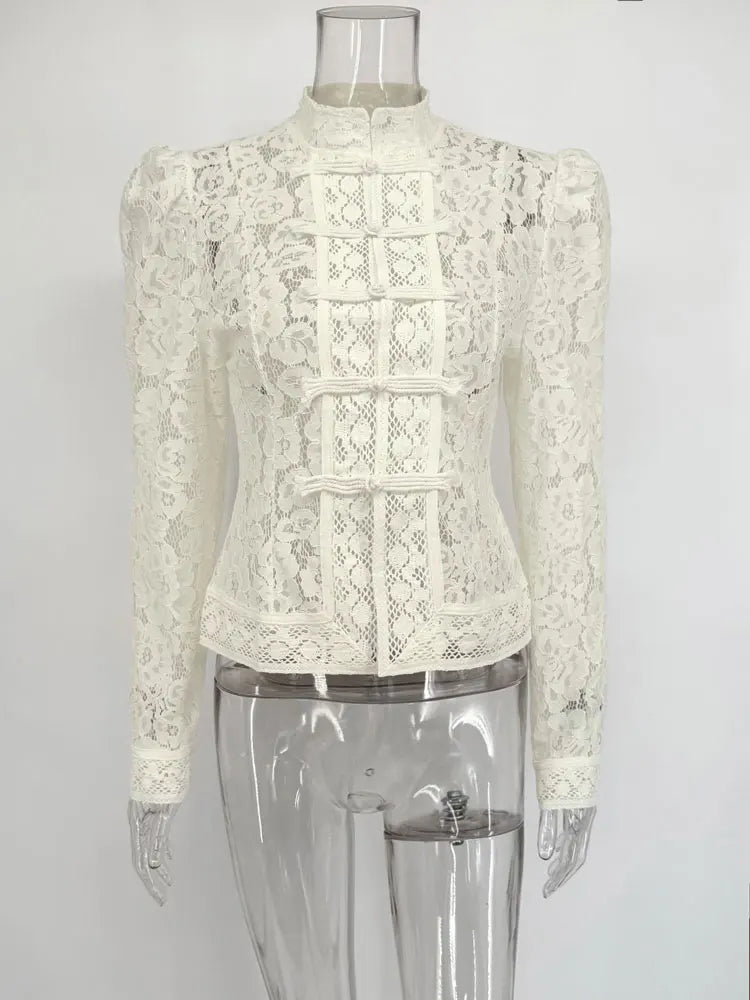 Image of Phyllis | Women's Fitted Lace Blouse