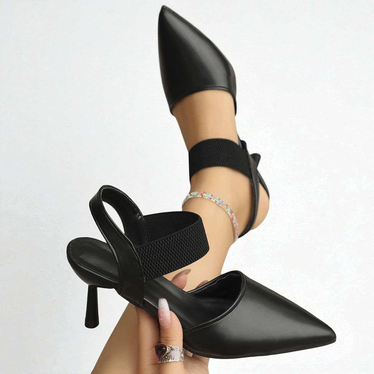 Image of Phyllis | Women's Pointed Toe Slingback Mid Heels