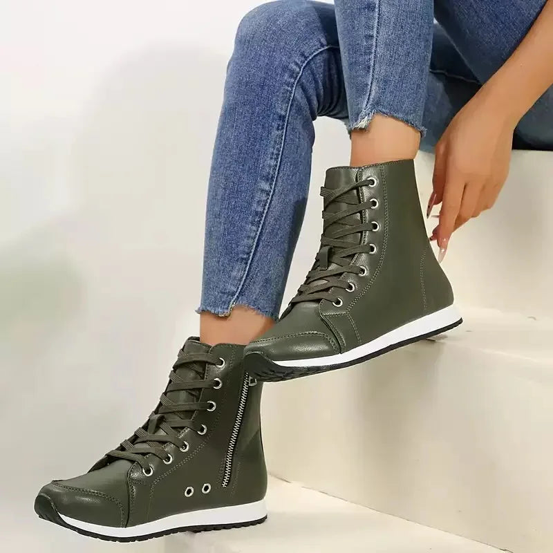 Image of Rowan | Unisex High-Top Faux Leather Sneakers