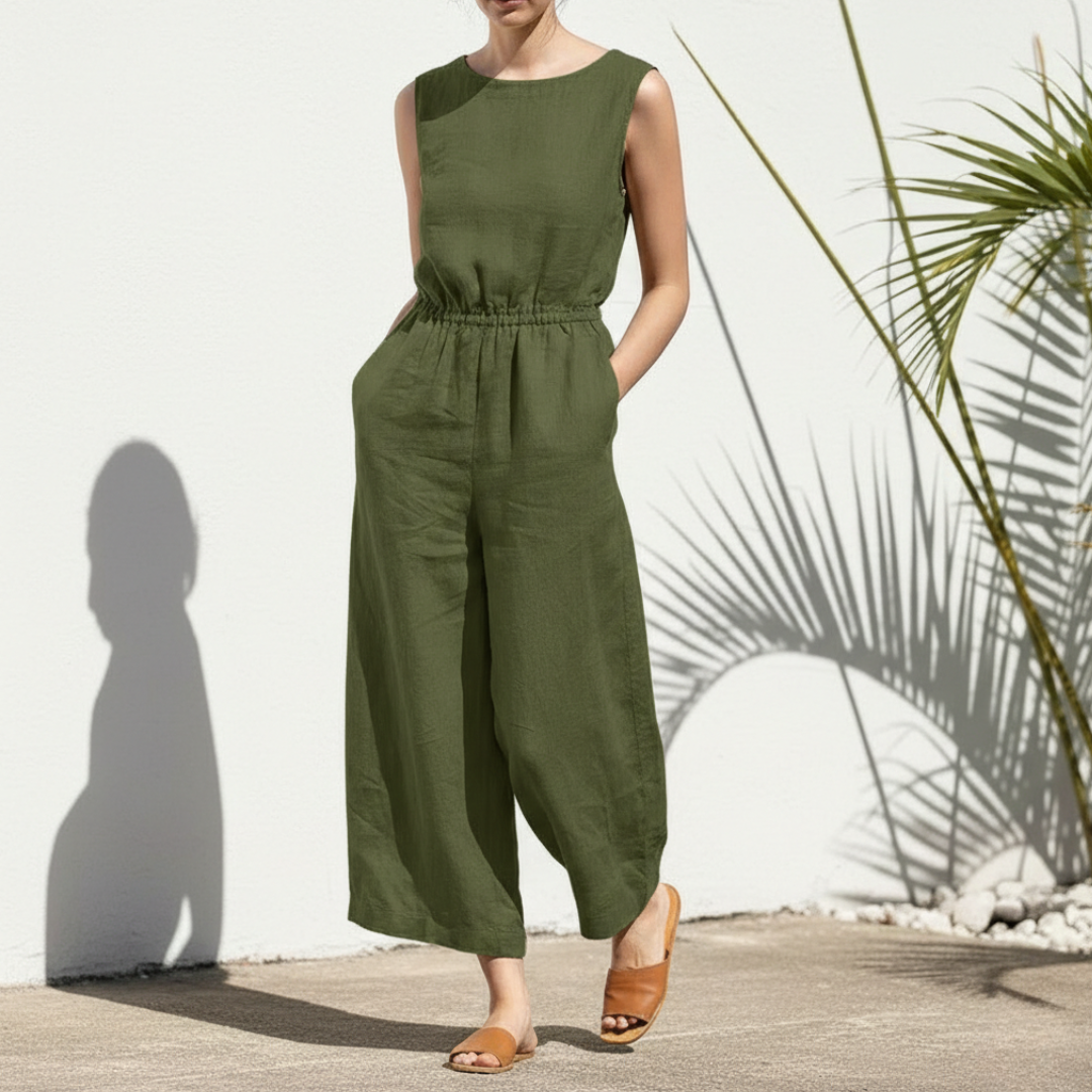 Image of Tammy | Women's Sleeveless Wide Leg Jumpsuit