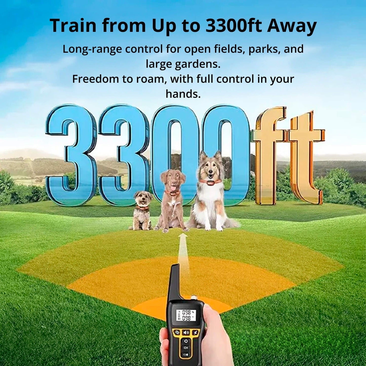 Wearclo | 1000m Waterproof Dog Training Collar | Rechargeable, Remote Control & Adjustable for Small, Medium, and Large Dogs