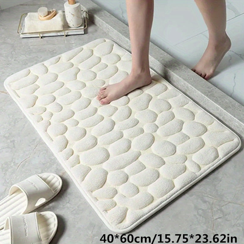 Wearclo | Absorbent Bath Mat with Pebble Design, Non-Slip