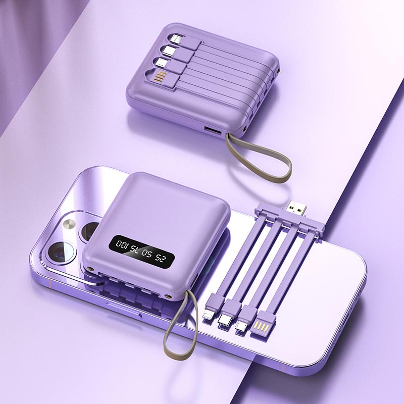 Wearclo | Fast Charge 20000mAh Mini Powerbank with Integrated Cables