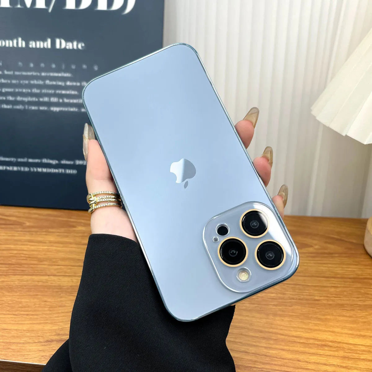Wearclo | Galvanized Matte Acrylic Tempered Glass iPhone Case