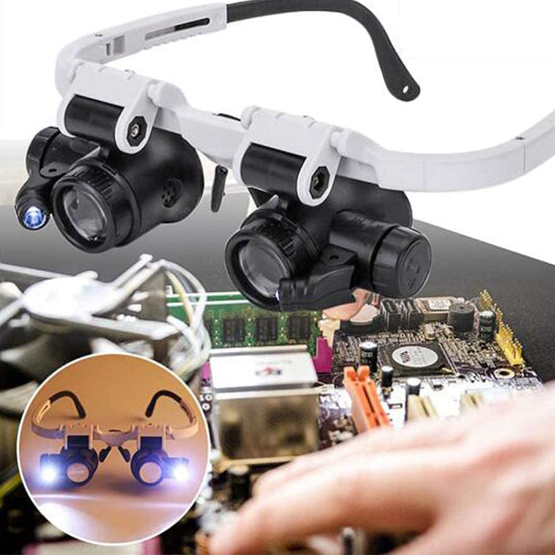 Wearclo | Magnifying glasses with LED lamps for double eyes