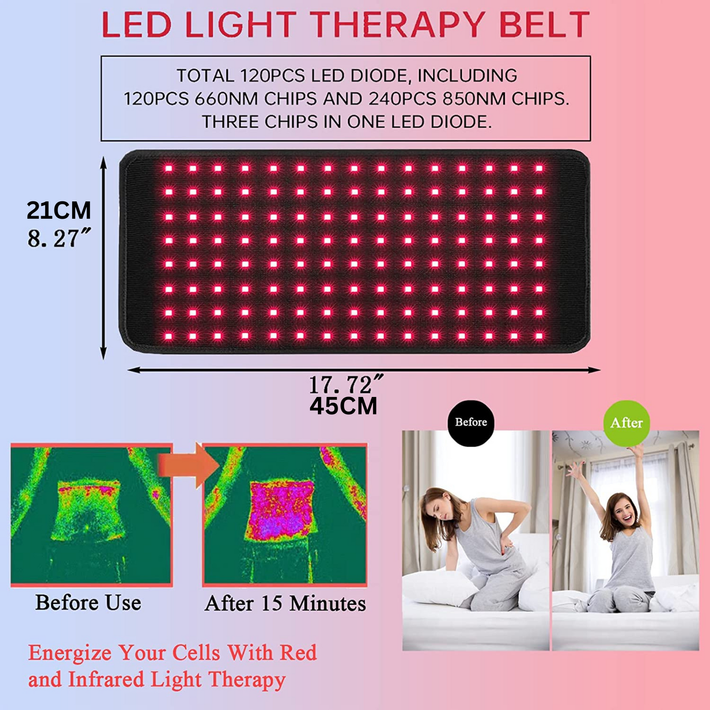 Wearclo | Medical-Grade At-Home Infrared Light Therapy Pad Belt For Pain Relief