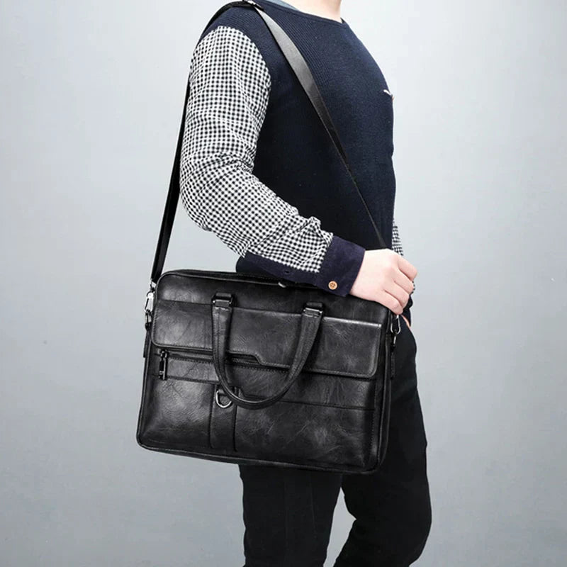 Wearclo | Men's Briefcase with Top Handles