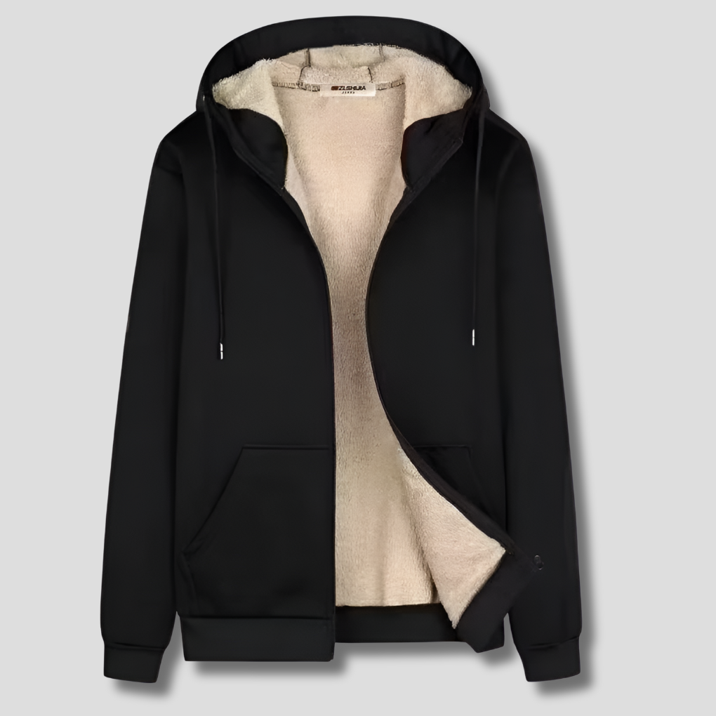 Wearclo | Men's Fleece Lined Zip Hoodie