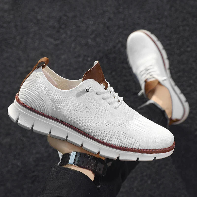 Wearclo | Men's Knit Sneakers with Lace-Up Oxford Design