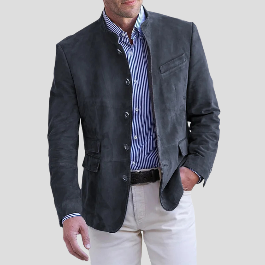 Wearclo | Men's Mandarin Collar Blazer