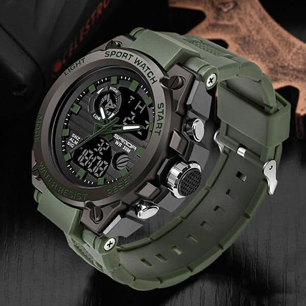 Wearclo | Men’s Military Watch with Analog Digital Display and Features