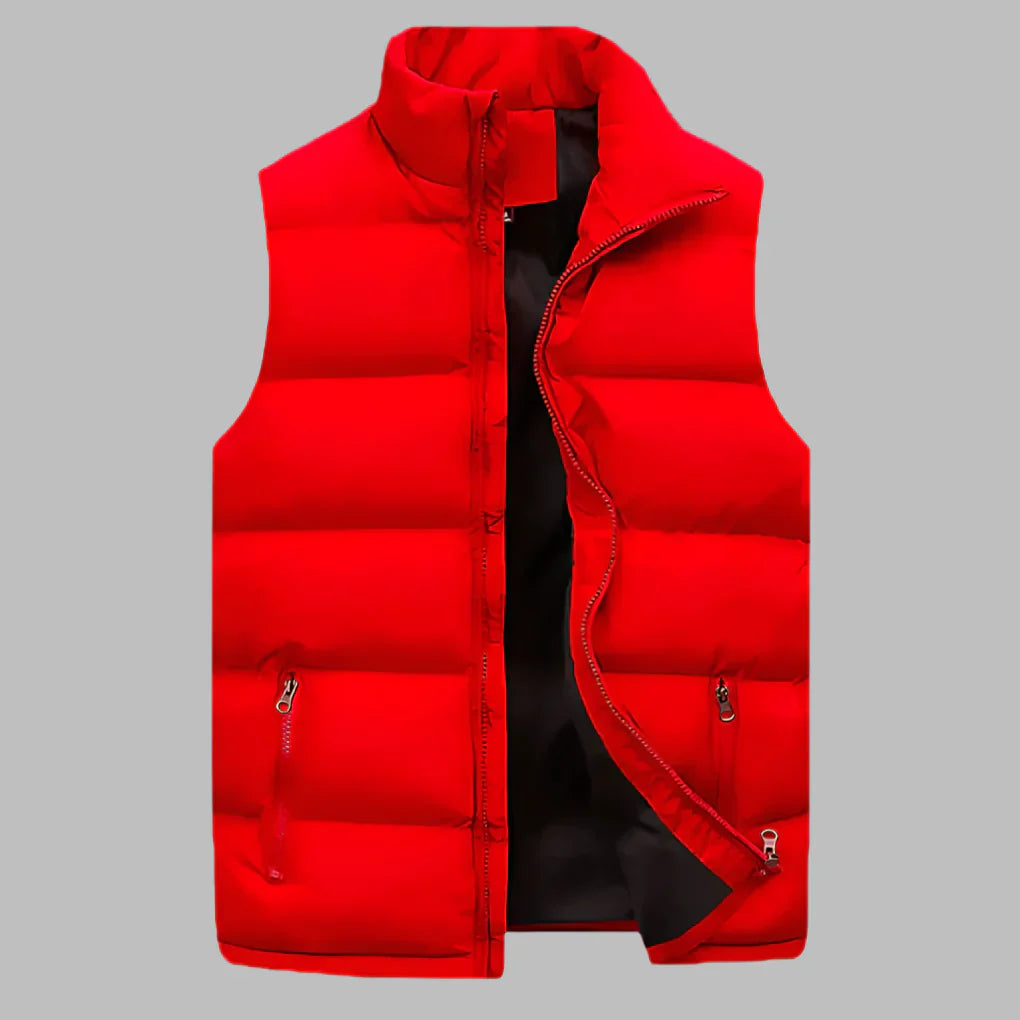 Wearclo | Men's Padded Vest with Stand Collar