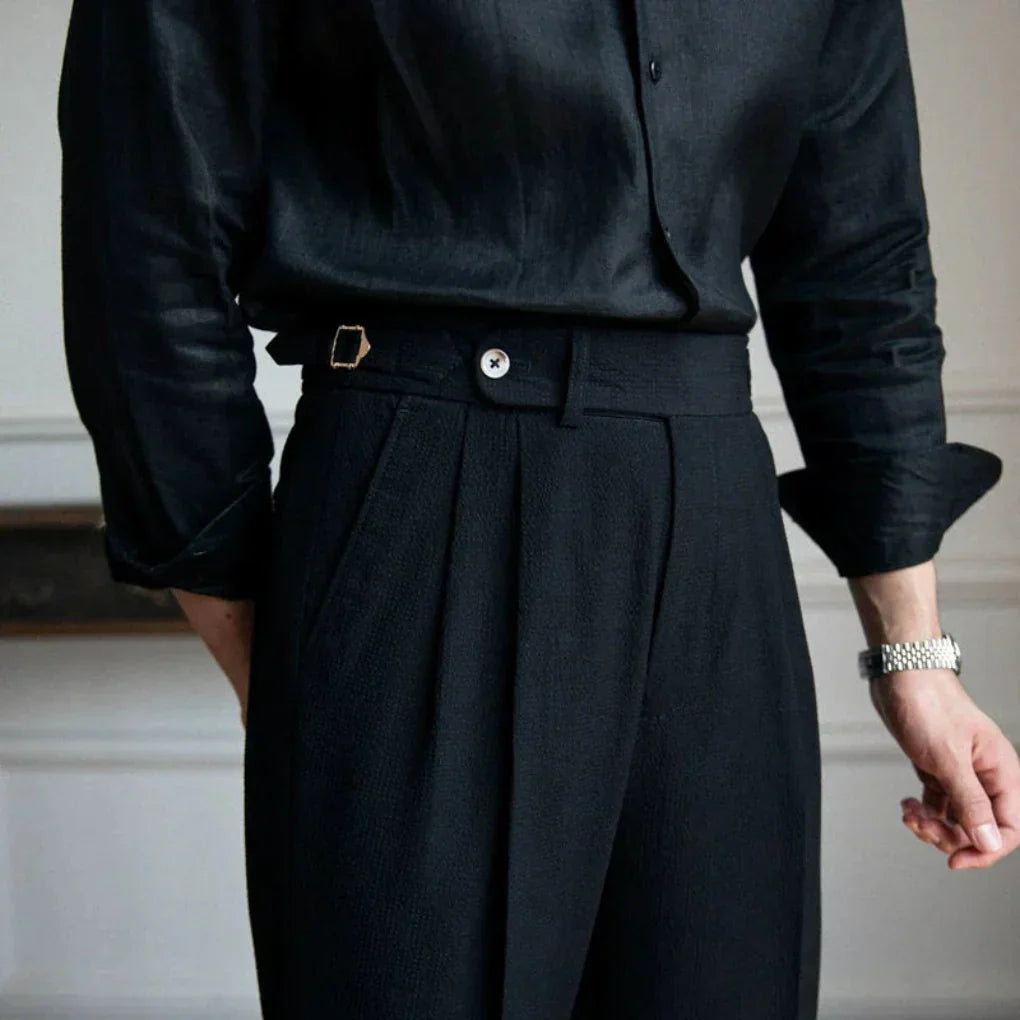 Wearclo | Men's Pleated Dress Trousers
