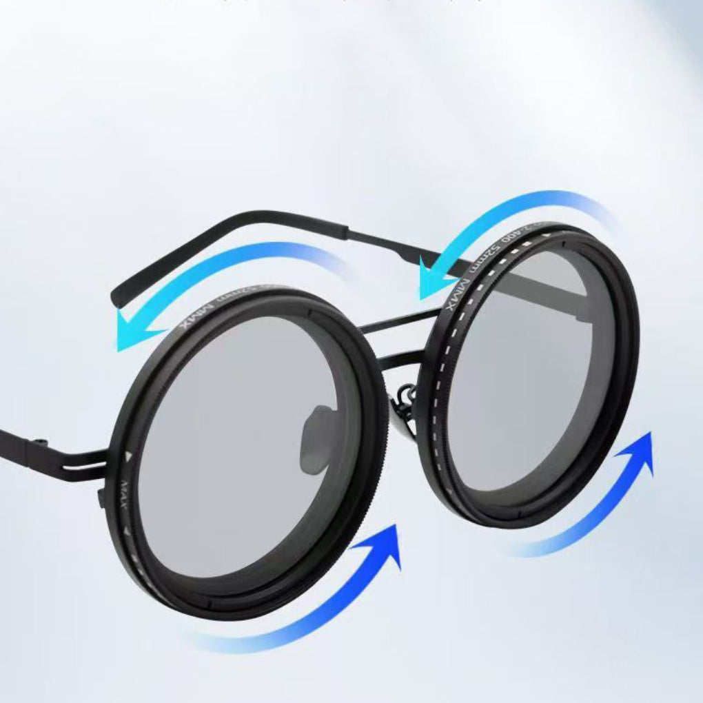Wearclo | Men's Round Sunglasses with Adjustable Tint