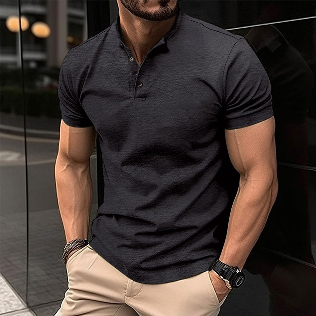 Wearclo | Men's Short Sleeve Henley Polo