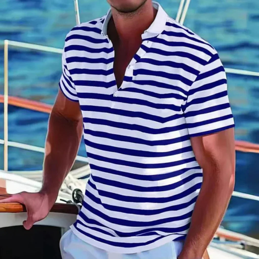Wearclo | Men's Striped Polo Shirt
