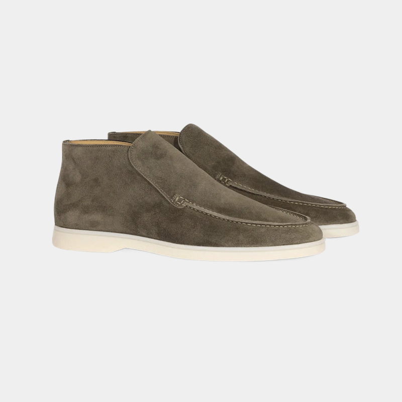 Wearclo | Men's Suede Chukka Loafers with Contrast Stitching