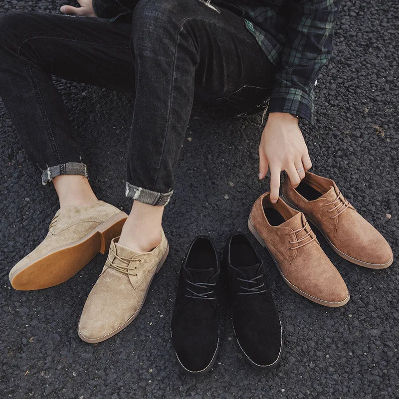 Wearclo | Men's Suede Derby Shoes