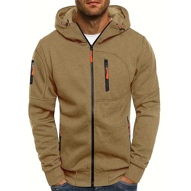 Wearclo | Men's Zip-Up Hoodie with Zipper Pockets