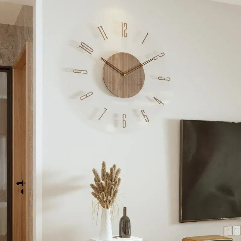 Wearclo | Modern Wall Clock in Wood – Minimalist and Elegant Design for the Living Room