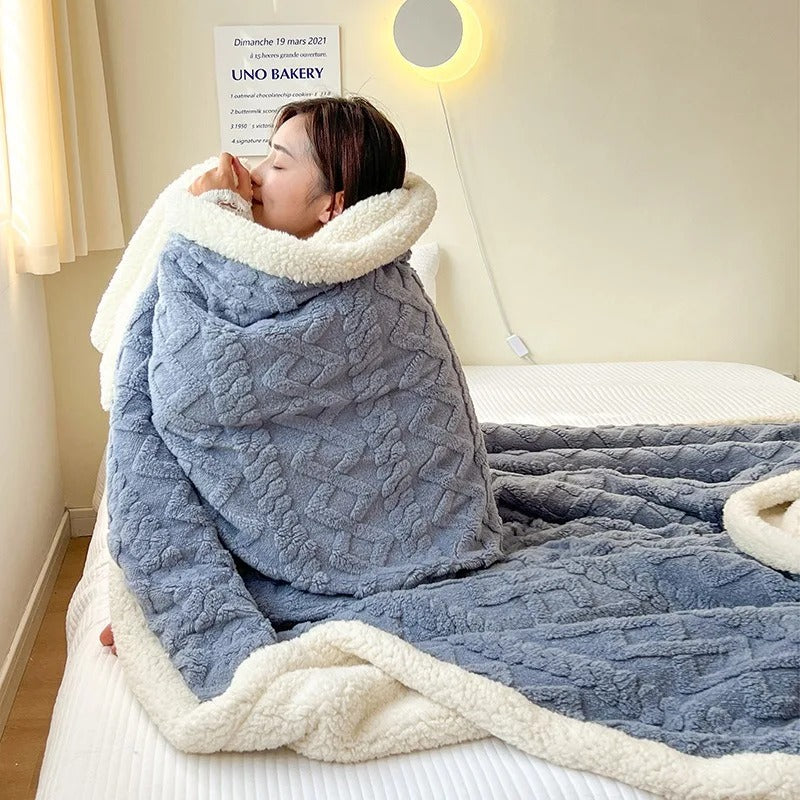 Wearclo | Plush Textured Fleece Blanket Cozy Home Essential