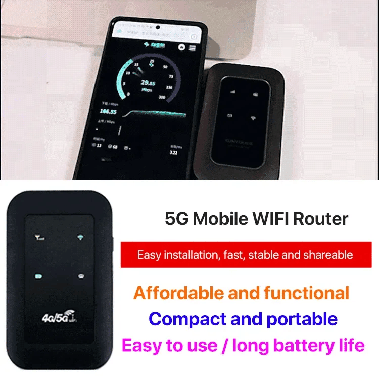 Wearclo | Portable 5G WiFi Router – High-Speed Mobile Wireless Internet Hotspot