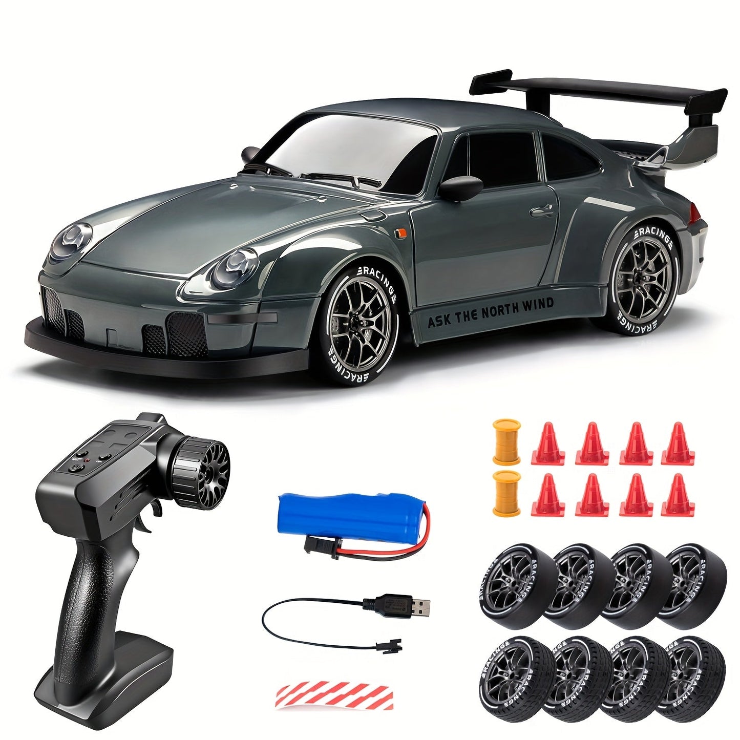 Wearclo | Ultimate 1:24 RC Drift Car with LED Wheels – Rechargeable 4WD Racing Toy