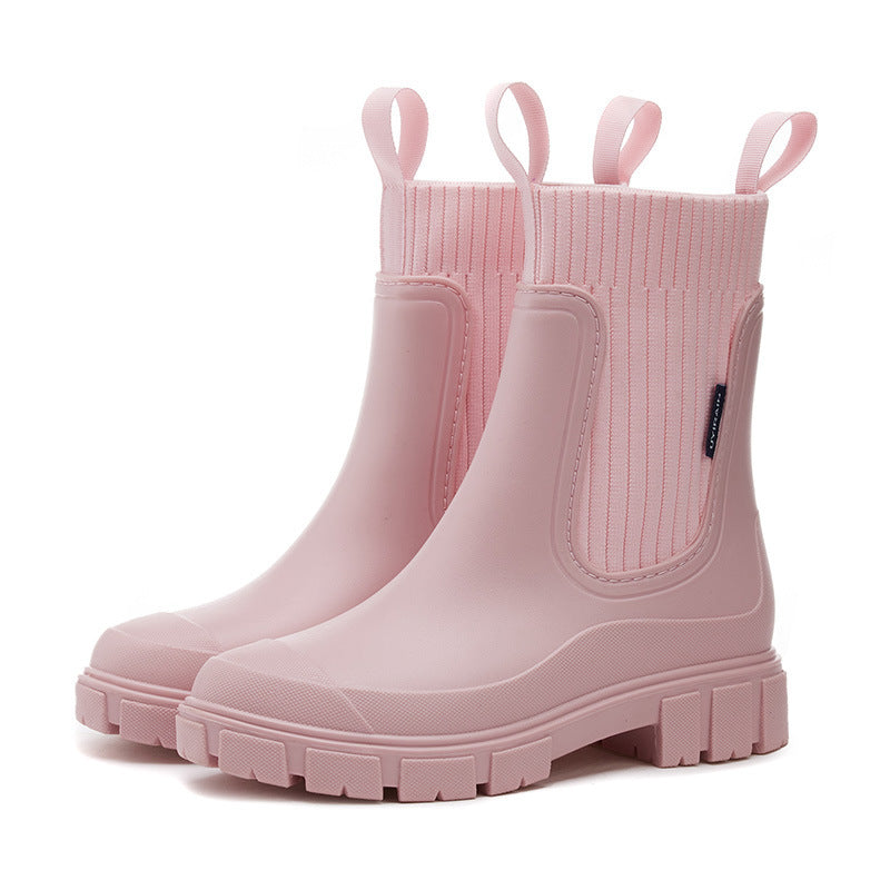 Wearclo | Waterproof Rubber Boots for Women | Height-Increasing Platform & Slip-Resistant PVC