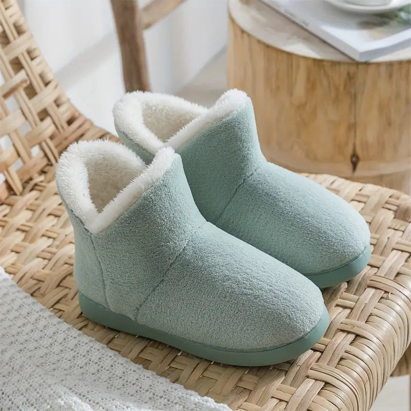 Wearclo | Women's Ankle Boot Slippers with Sherpa Lining