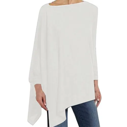 Wearclo | Women's Asymmetrical Long Sleeve Tunic Top