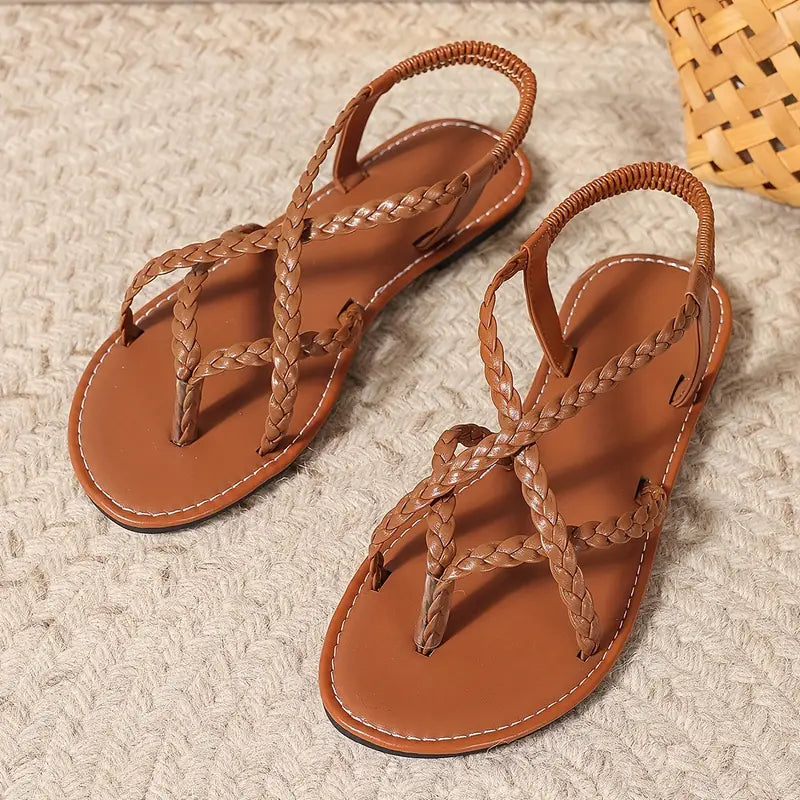 Wearclo | Women's Braided Flat Sandals