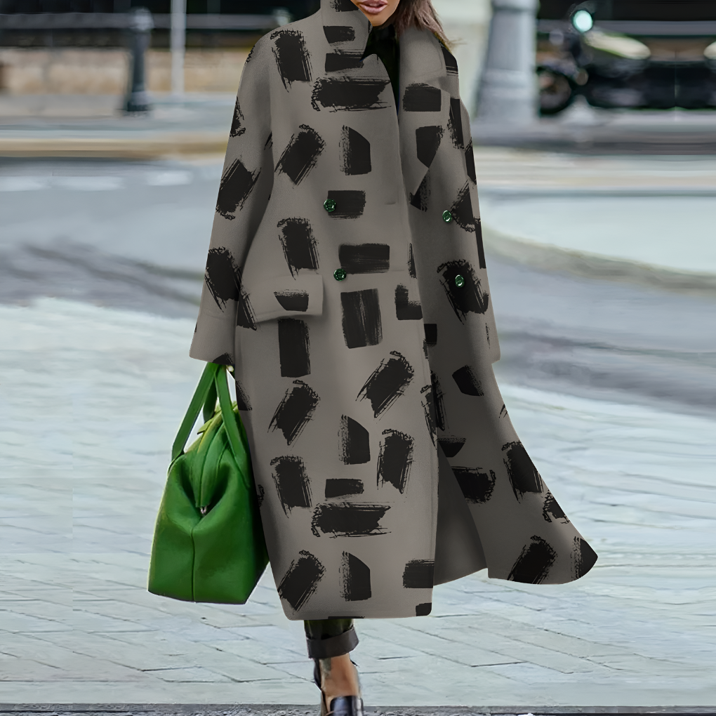 Wearclo | Women's Double-Breasted Long Coat