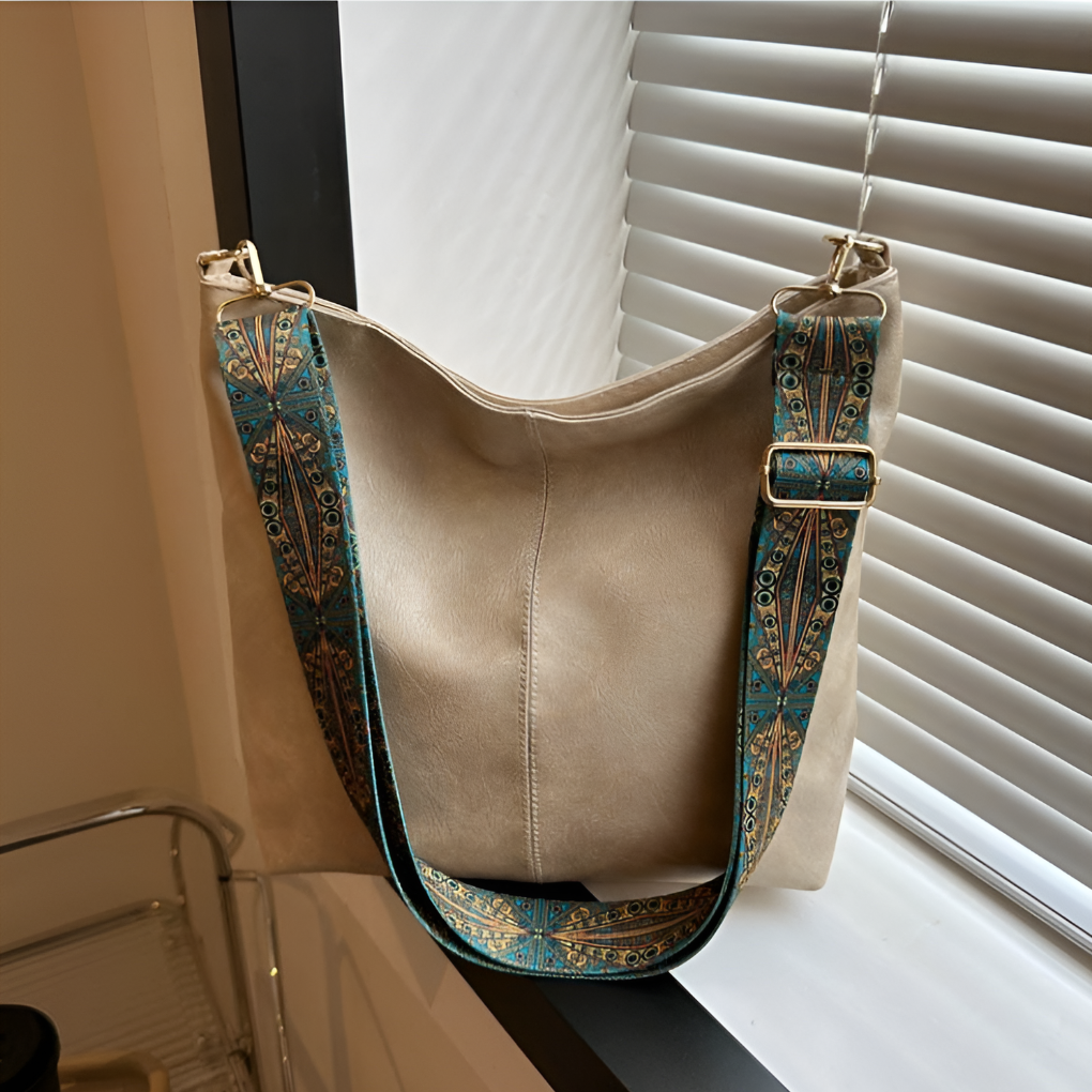 Wearclo | Women's Hobo Bag with Patterned Strap