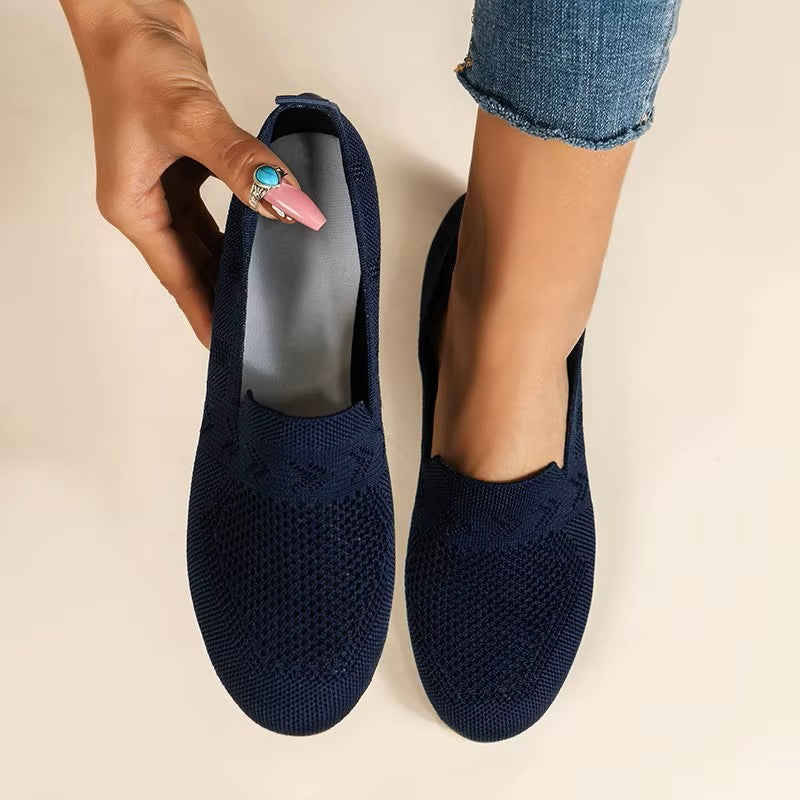 Wearclo | Women's Knit Loafers with Arch Support